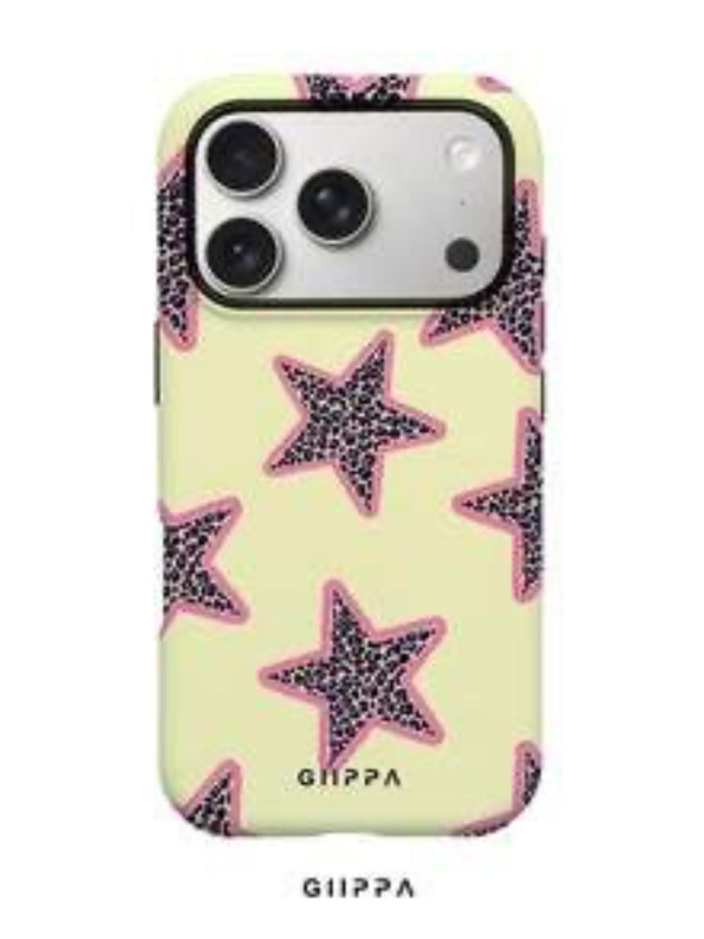 Phone case for 15 pro max with cheetah print stars